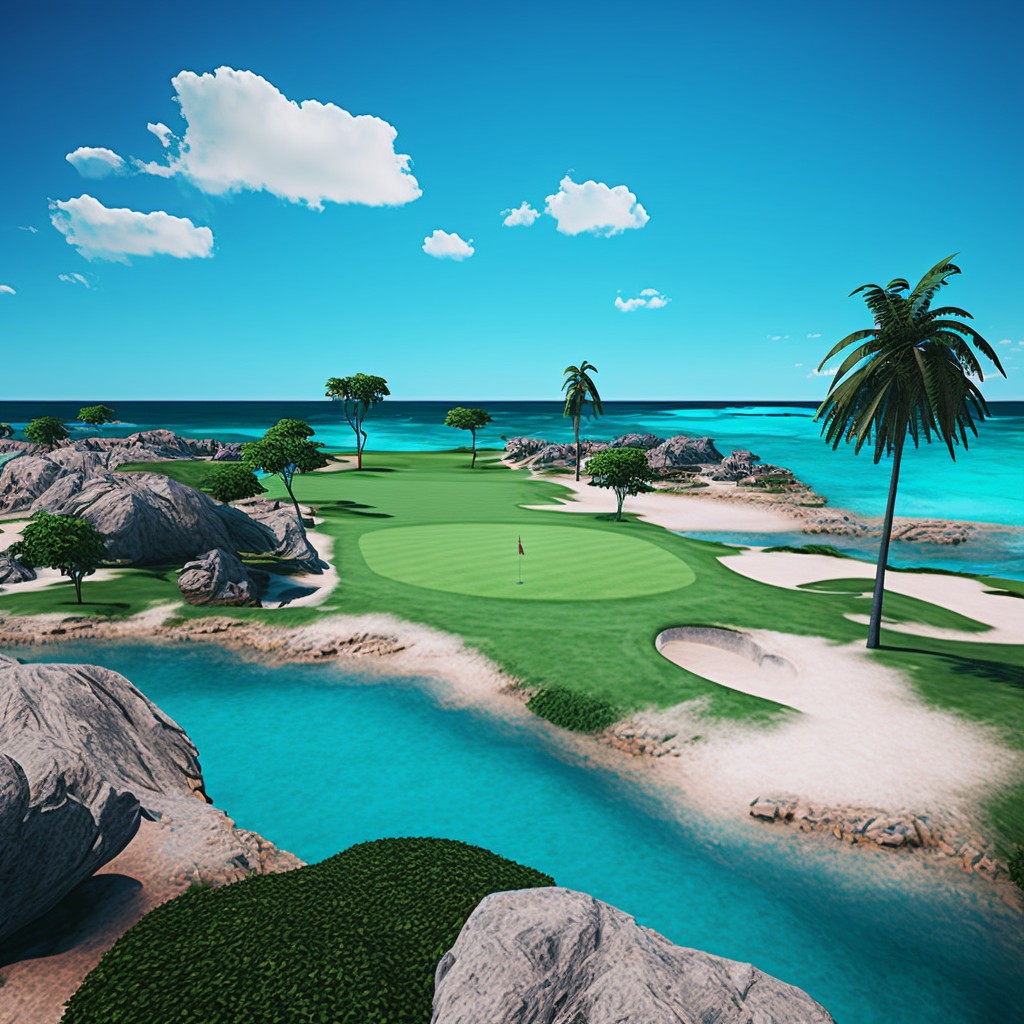 tropical golf course